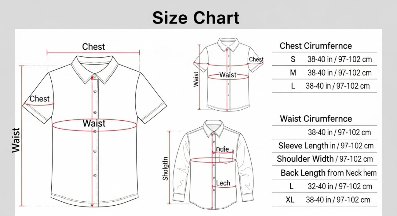 Shirt Size Chart Guide