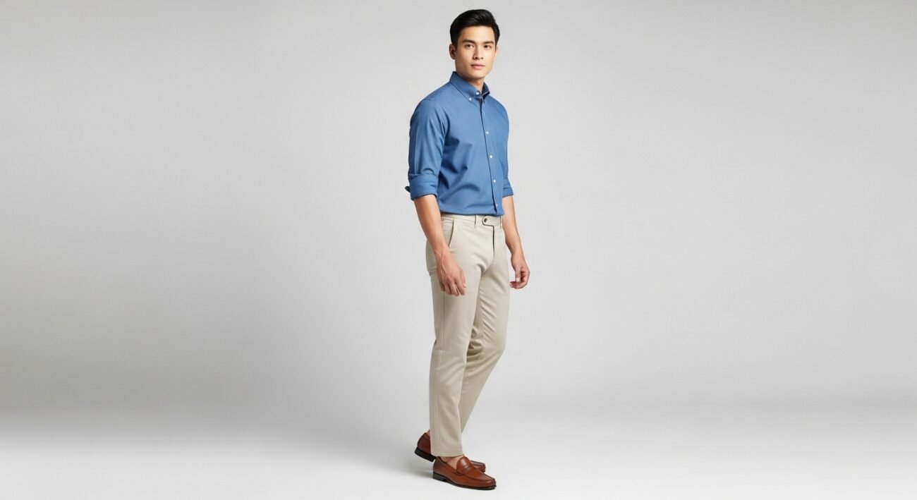 mens blue shirt