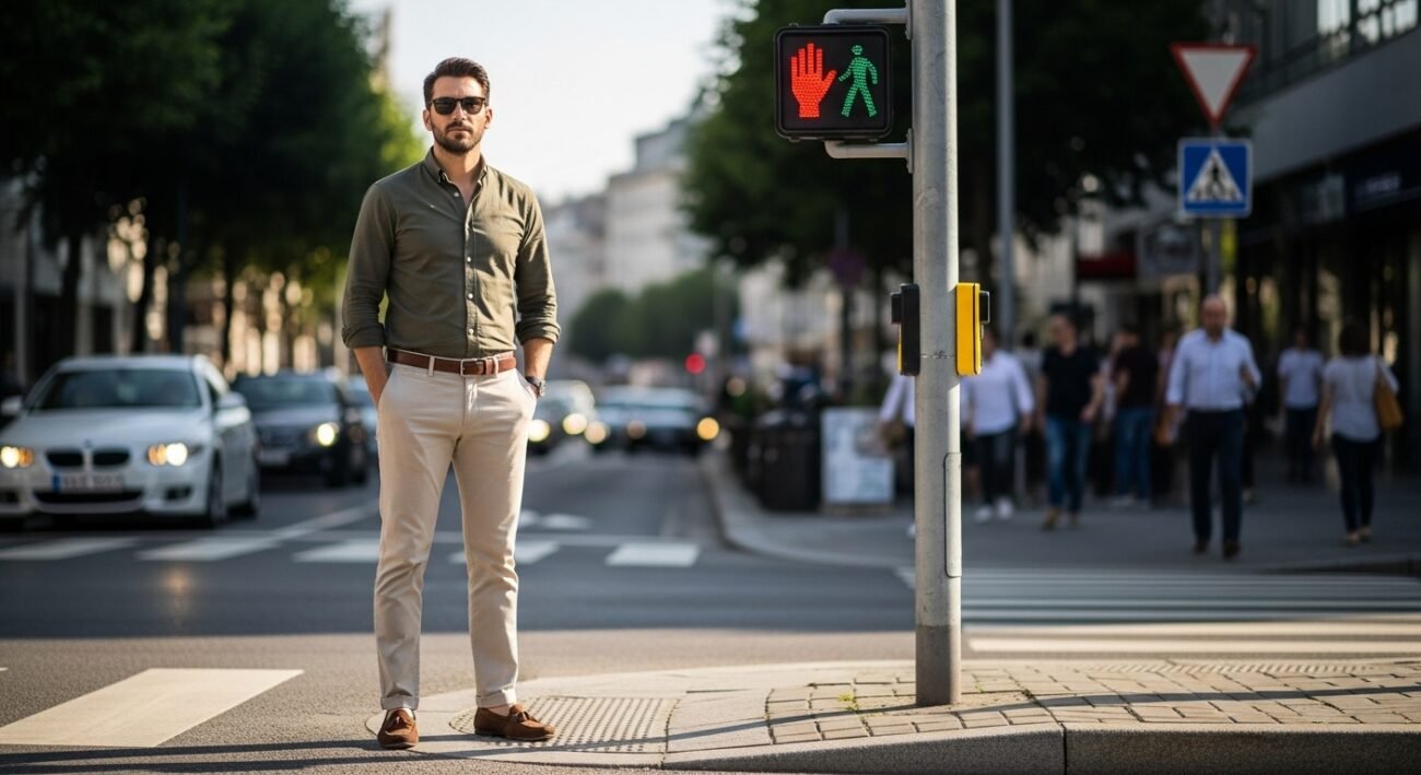 olive green shirt