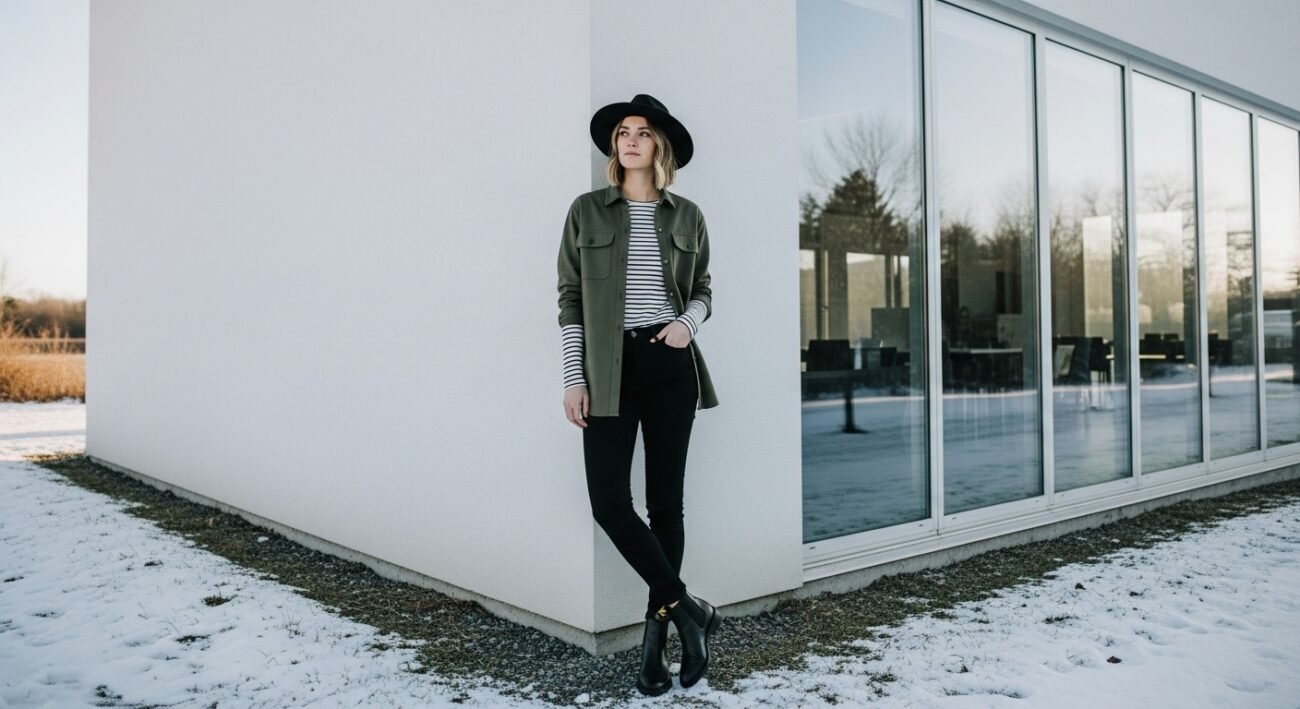 olive shirt