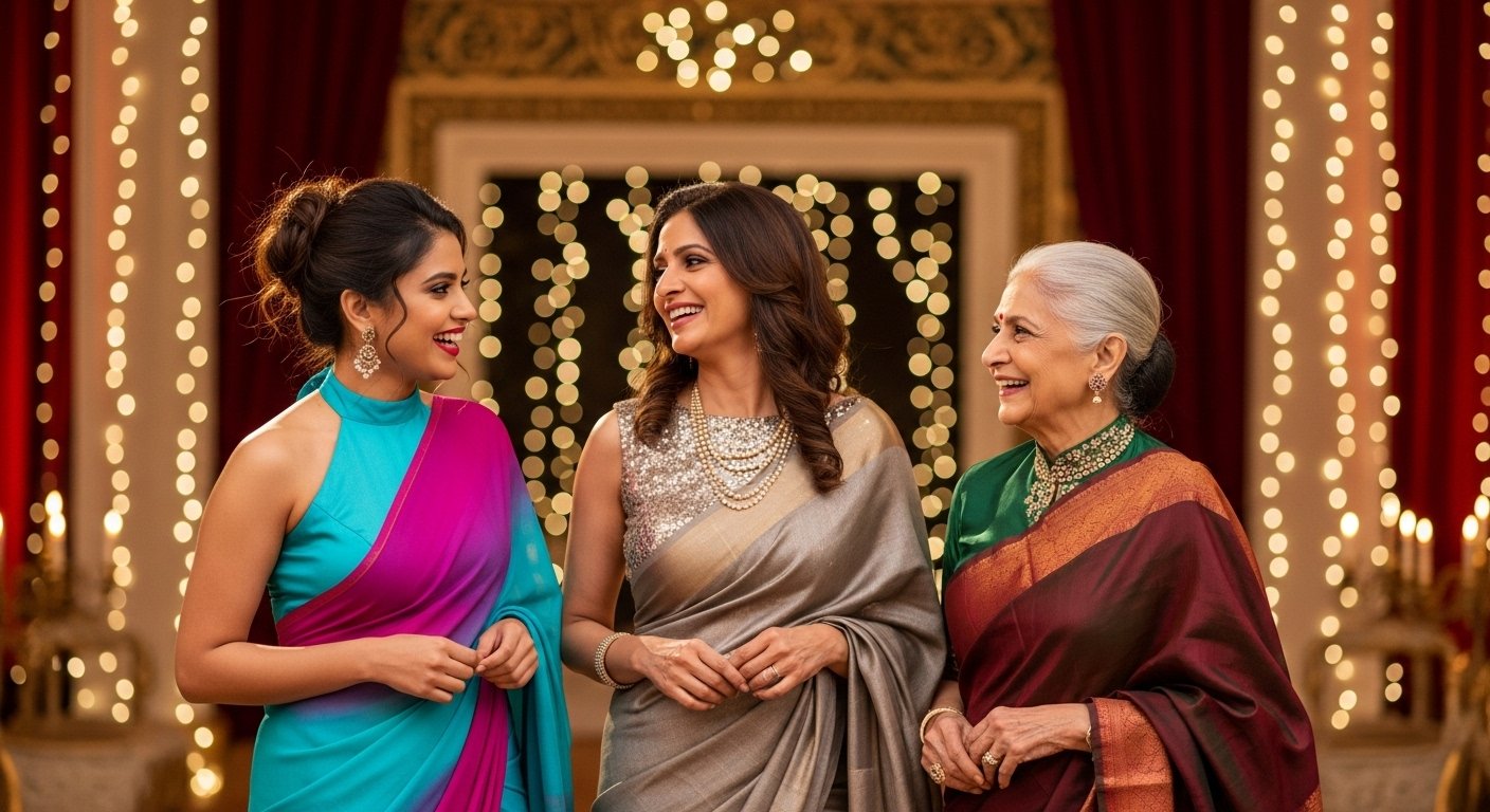 party wear saree blouse design