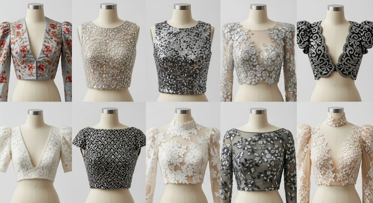 party wear saree blouse designss