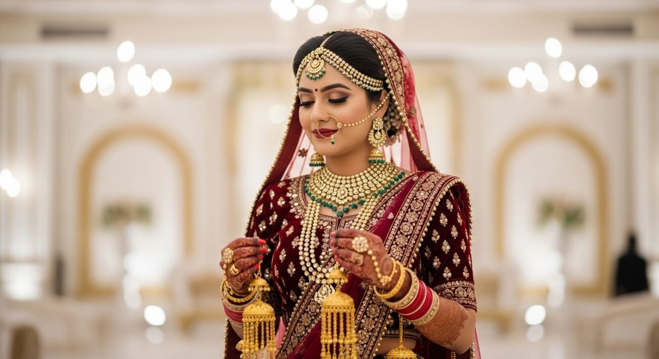 royal maroon bridal lehenga