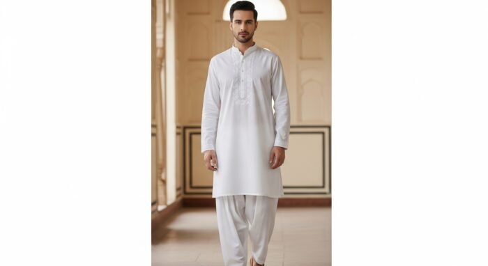 Mens white kurta pajama