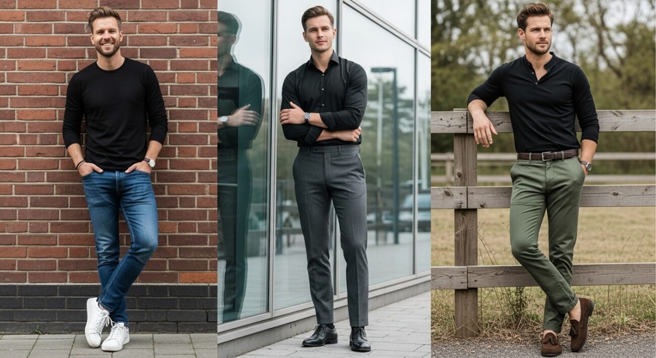 black shirt combination