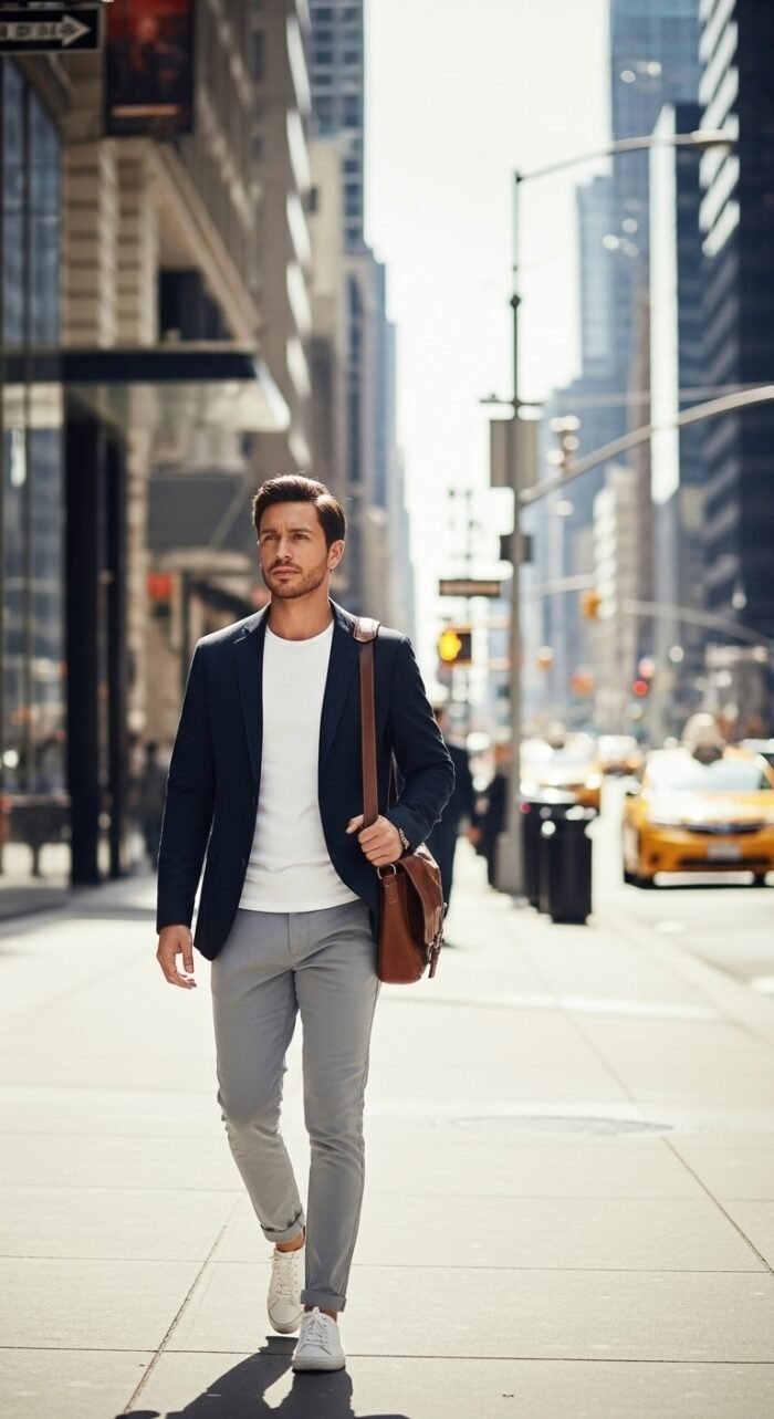 casual suit blazer combo