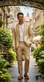 linen two piece suit