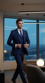 mens navy blue suit