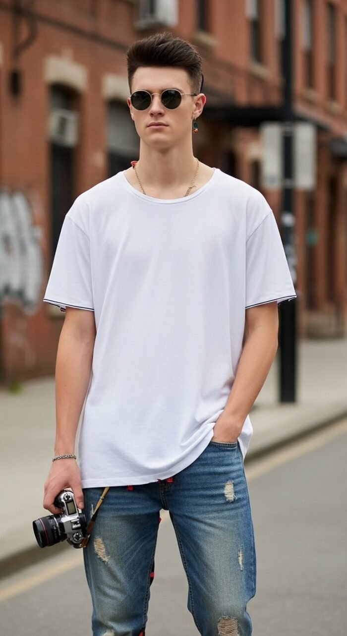 mens white tshirt