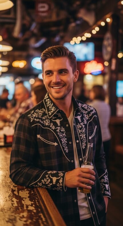 plaid western shirt foe men