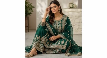 silk embroidered set with palazzo