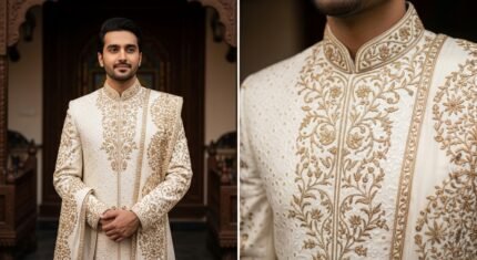 white sherwani