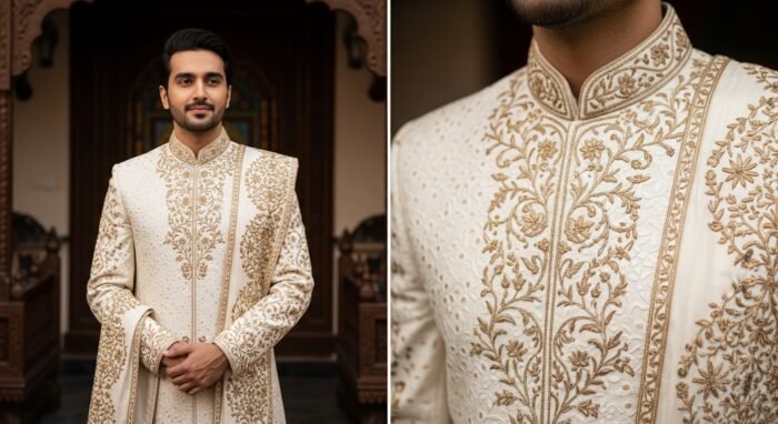 white sherwani