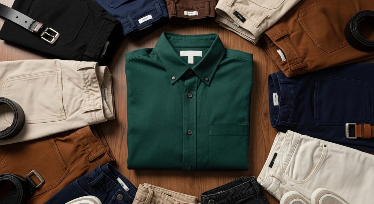 green shirt combination